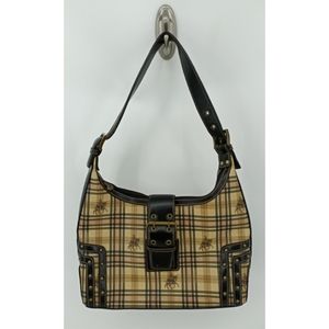 Old Hunter Hobo Purse Bag Polo Print brown